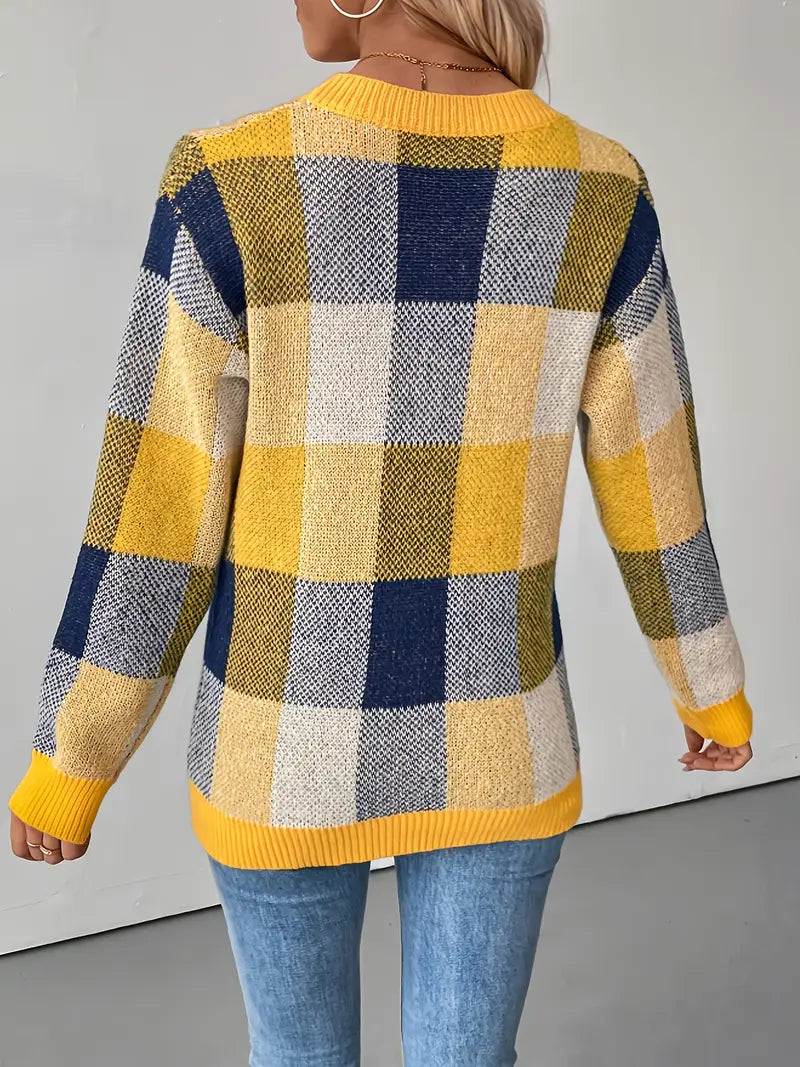 Lila – Checked Knit Sweater