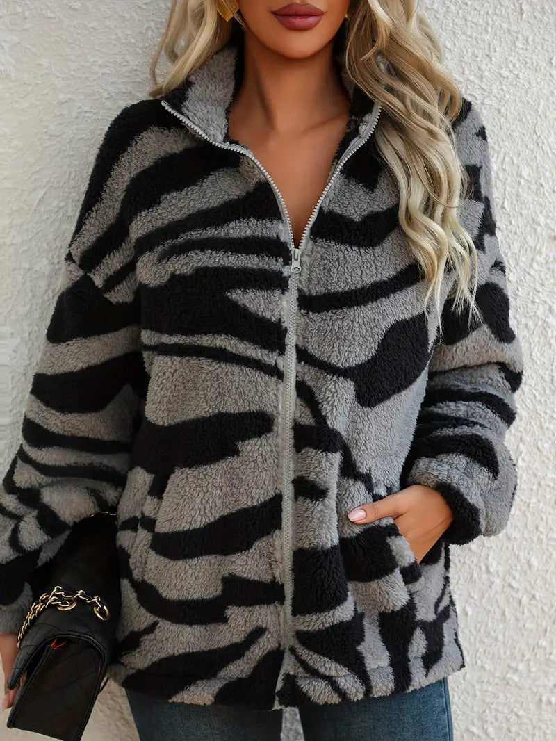Zora – Zebra Fleece Jacket