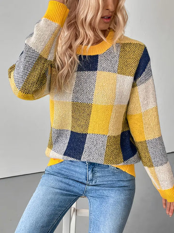Lila – Checked Knit Sweater