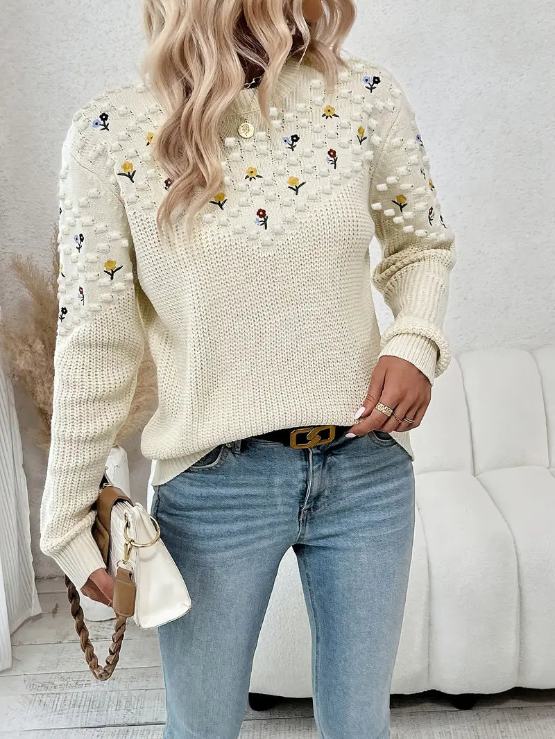Flora – Embroidered Knit Sweater
