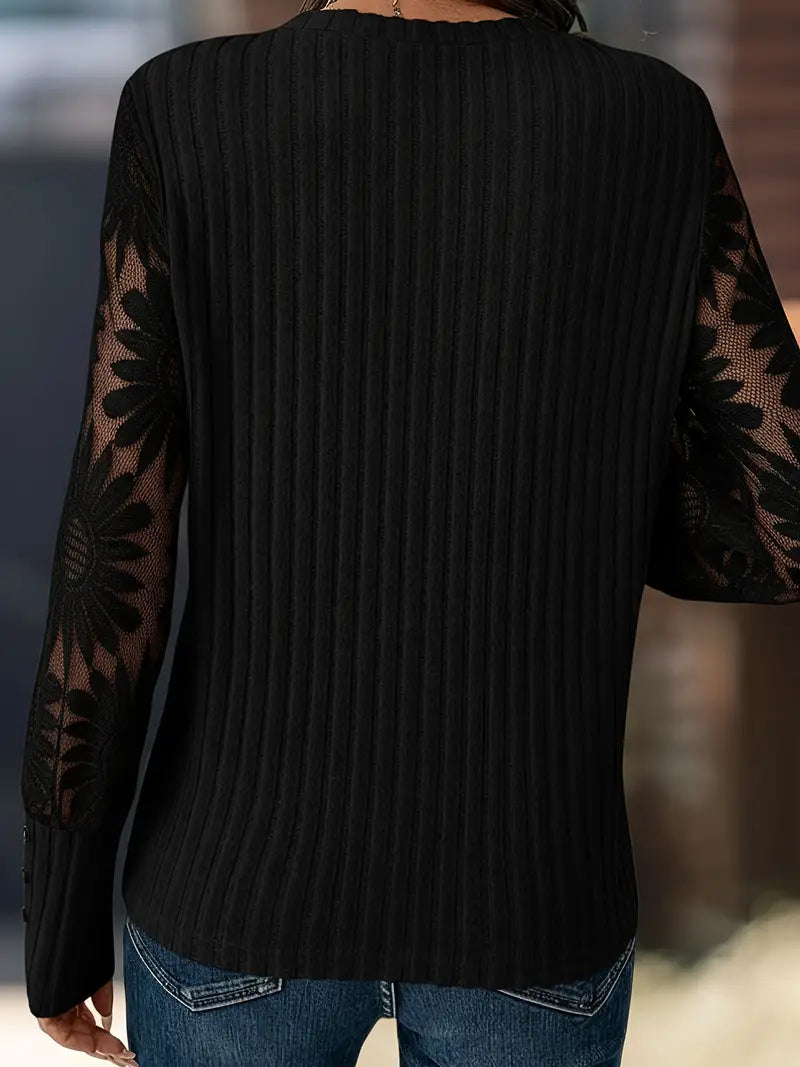 Esme | Floral Sleeve Knit Top