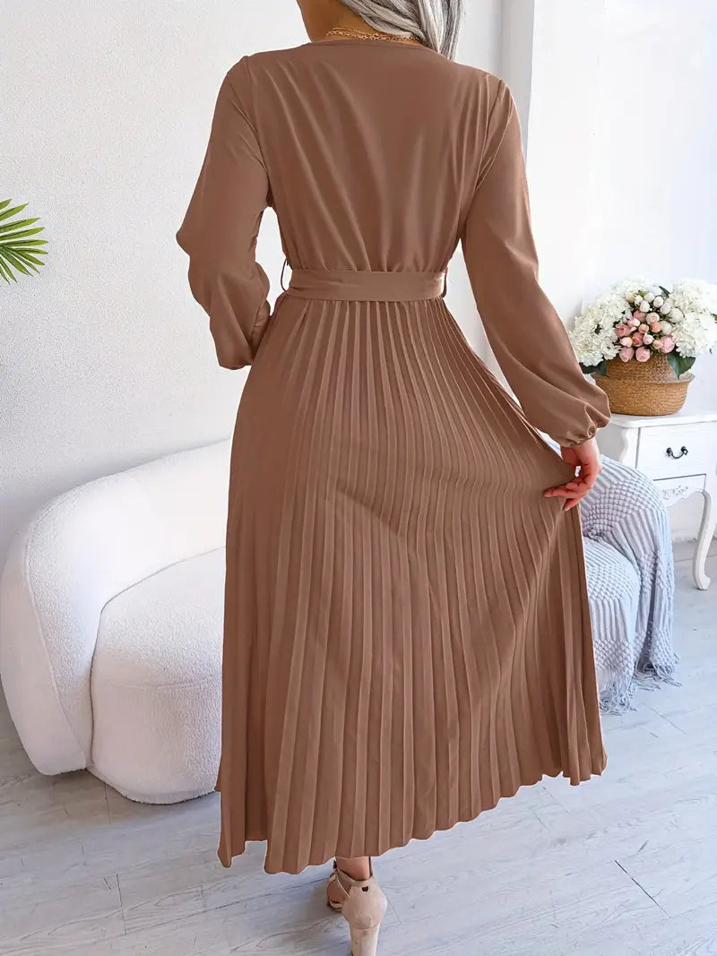Serena | Pleated Wrap Midi Dress
