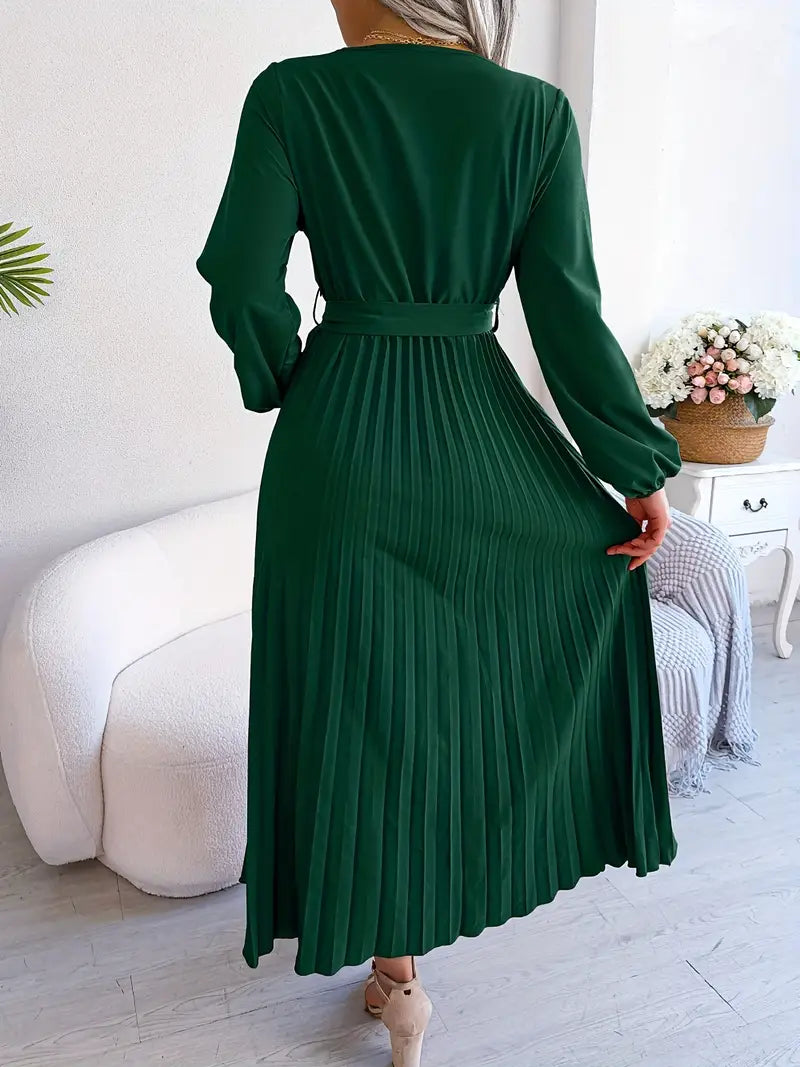 Serena | Pleated Wrap Midi Dress
