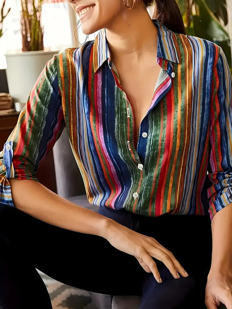 Raya | Multicolor Stripe Button Shirt