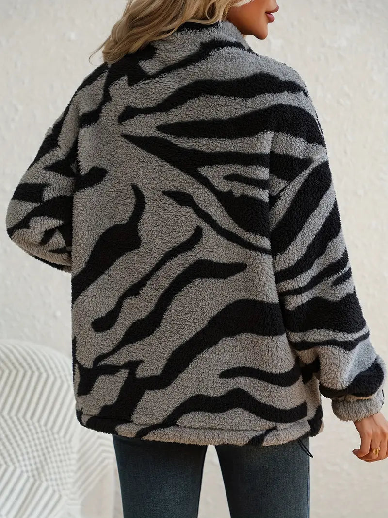 Zora – Zebra Fleece Jacket