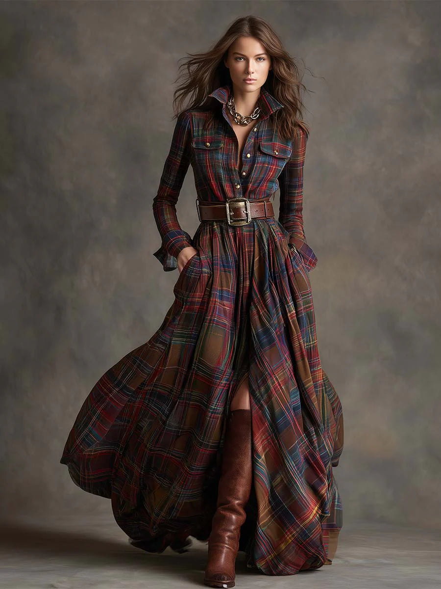 Sienna | Plaid Maxi Dress
