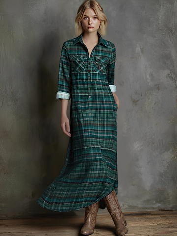 Highland Plaid Maxi Dress