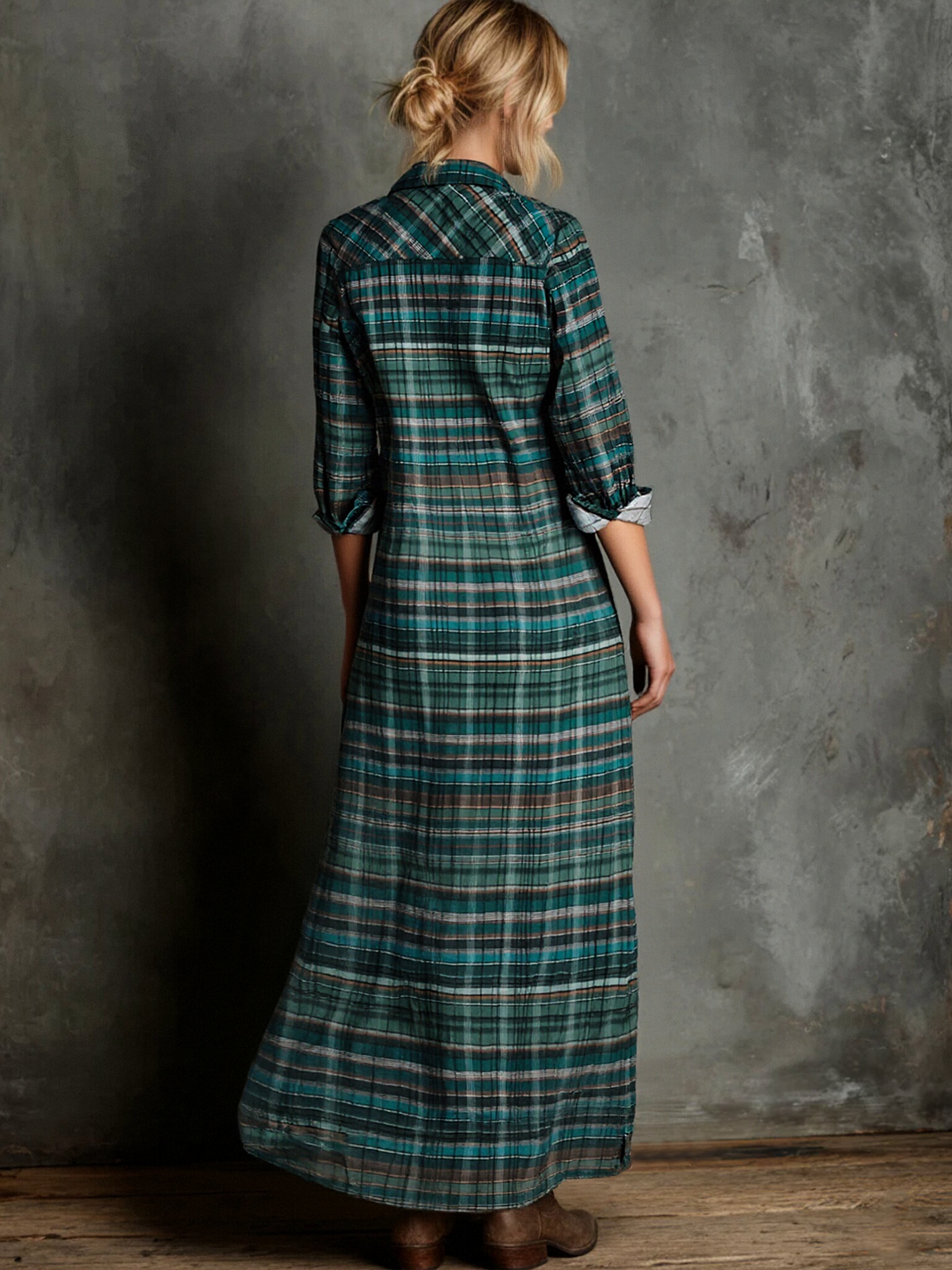 Highland Plaid Maxi Dress