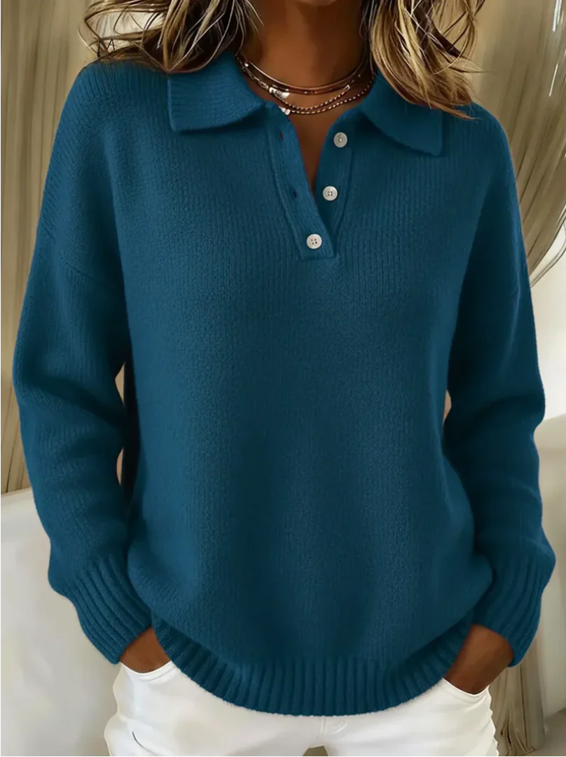 Avery | Soft Knit Polo Sweater