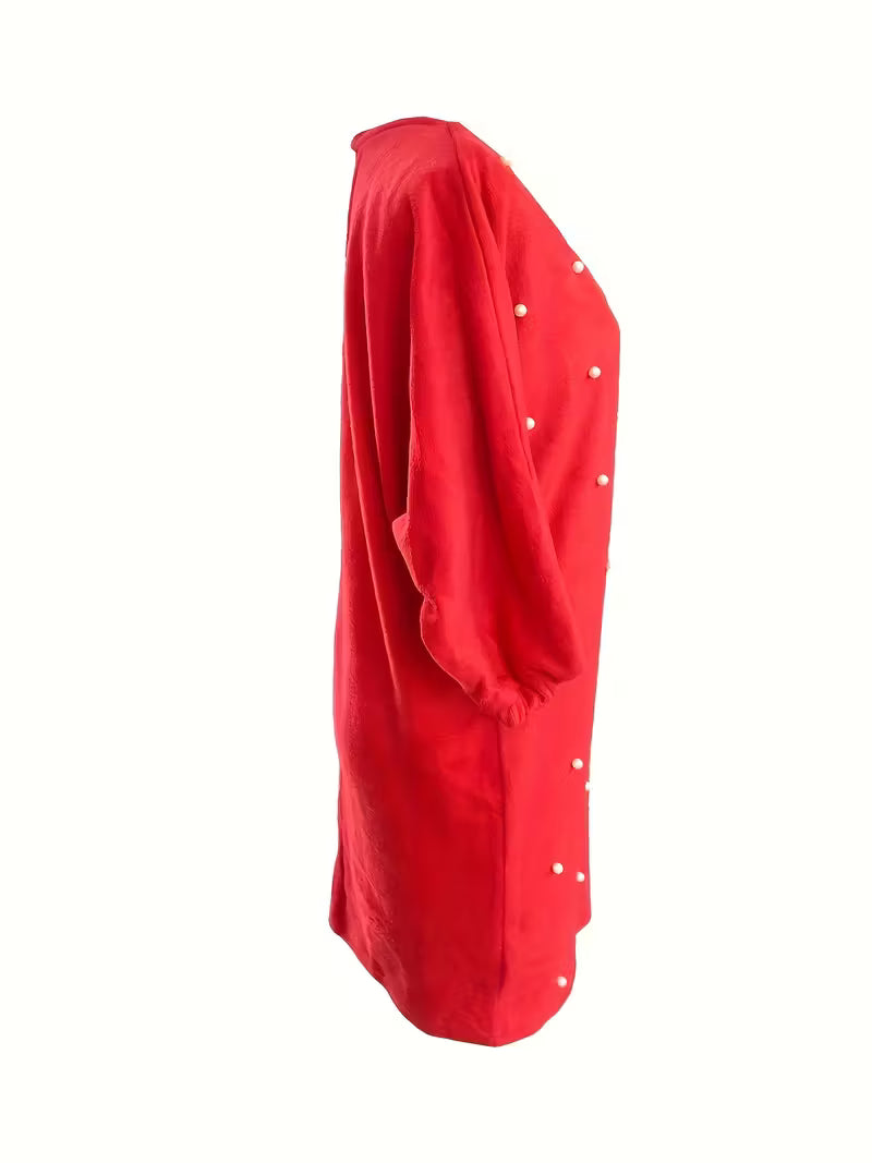 Red Mini Bubble Plush Dress