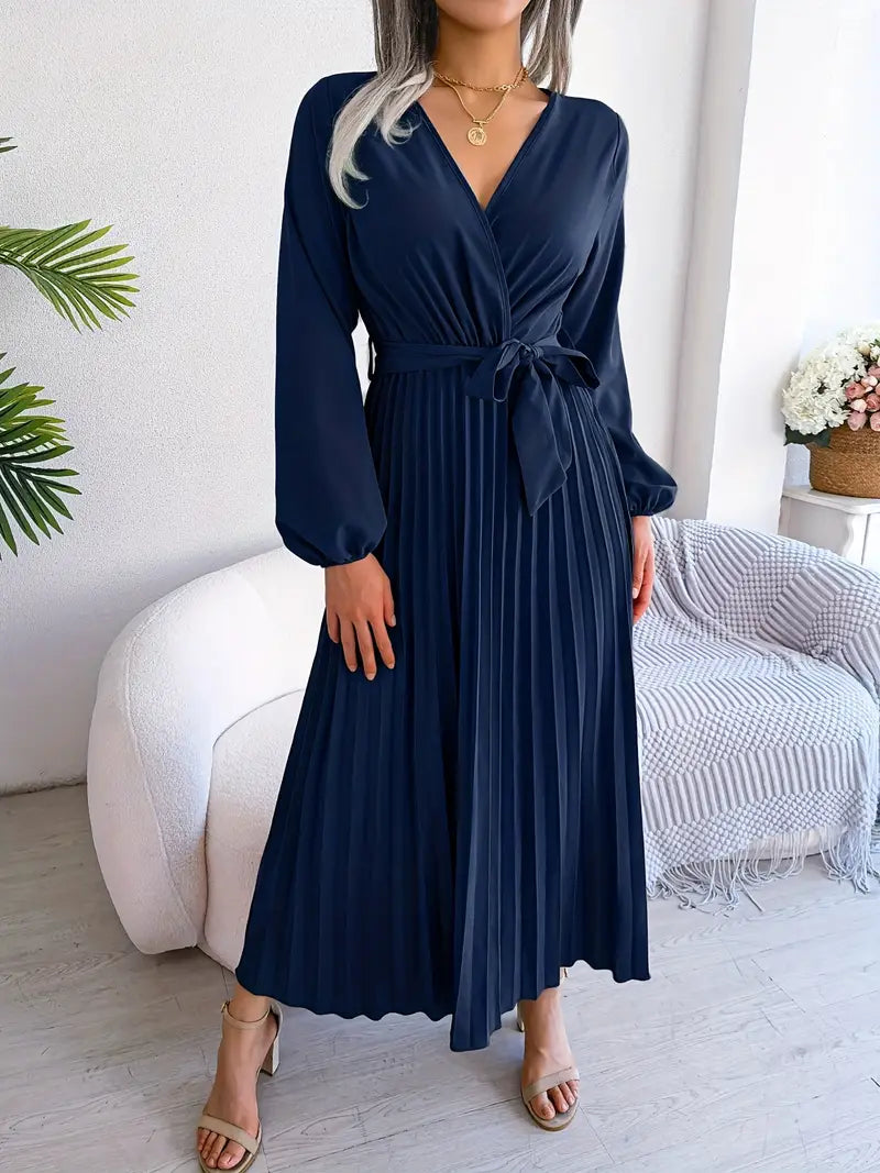 Serena | Pleated Wrap Midi Dress