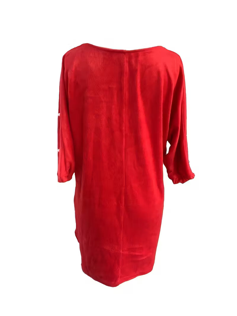 Red Mini Bubble Plush Dress