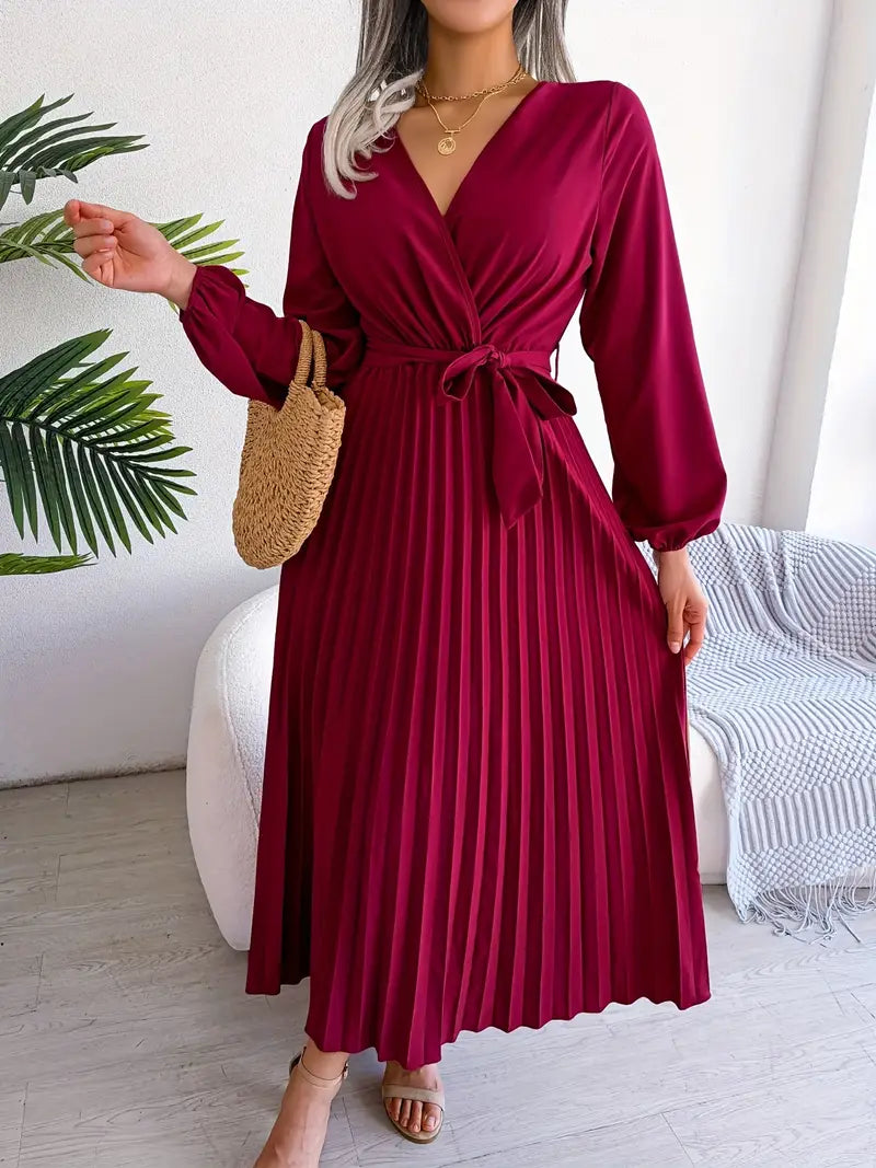 Serena | Pleated Wrap Midi Dress
