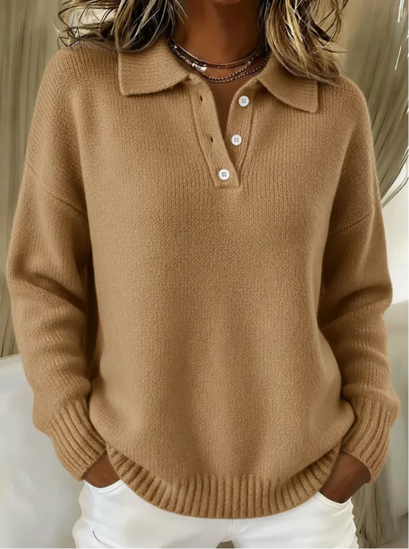 Avery | Soft Knit Polo Sweater