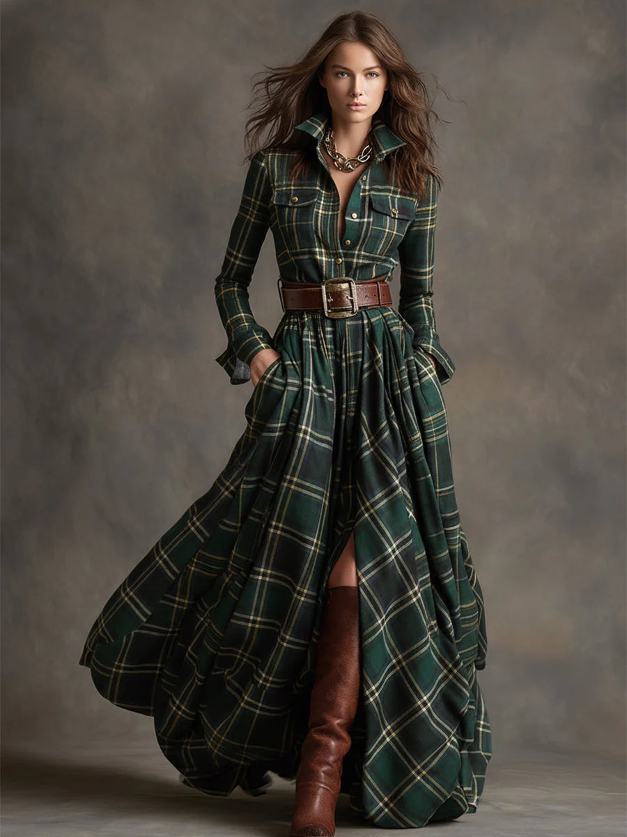 Sienna | Plaid Maxi Dress