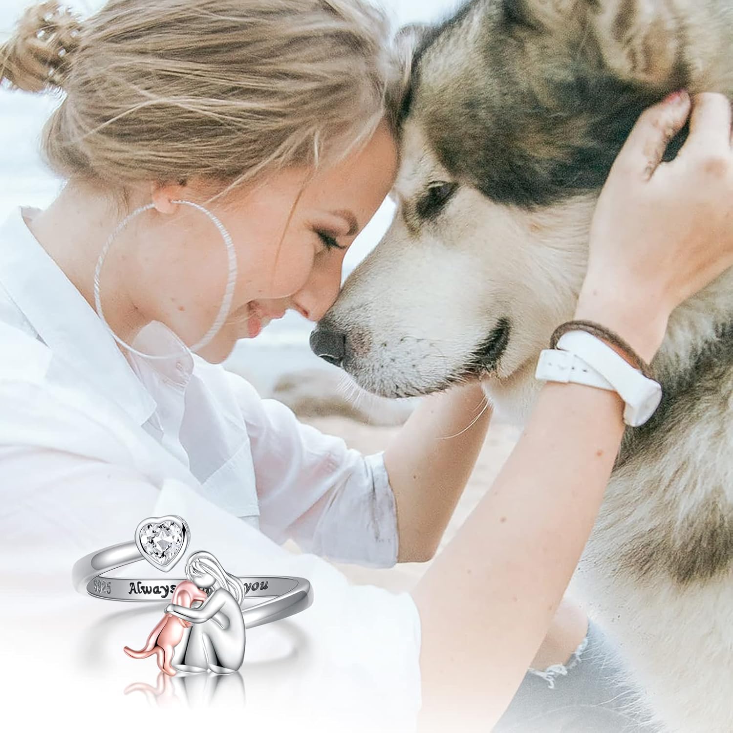 Olivia & Ivy | Dog Embrace Ring (Rose)
