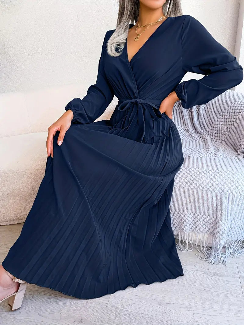 Serena | Pleated Wrap Midi Dress