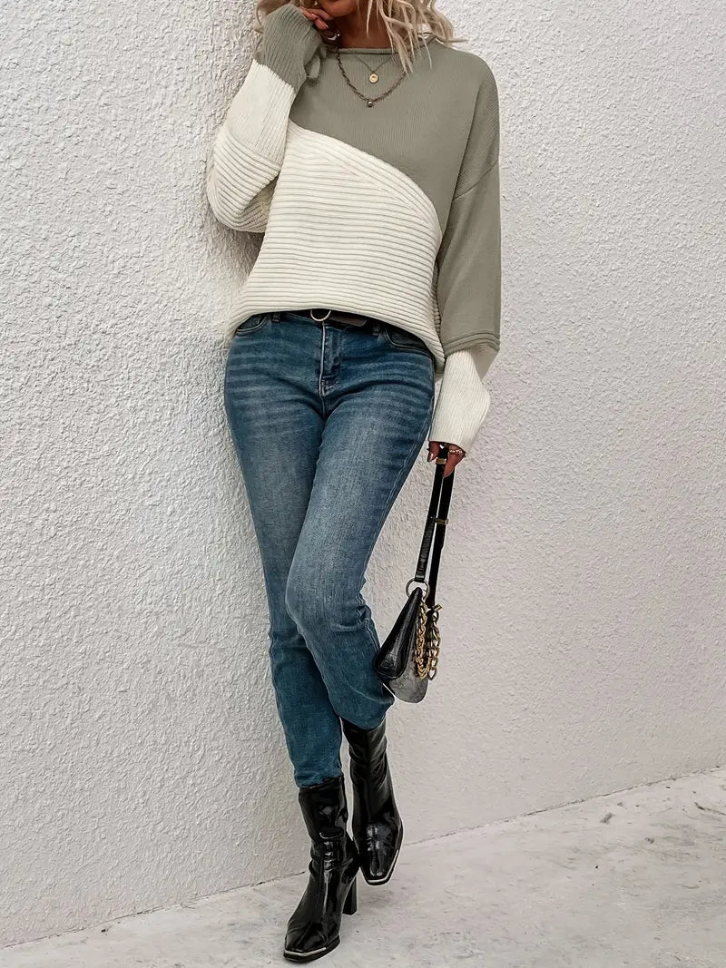 Harper Contrast Knit Sweater
