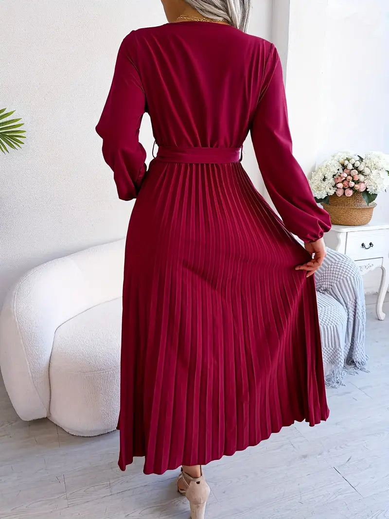Serena | Pleated Wrap Midi Dress