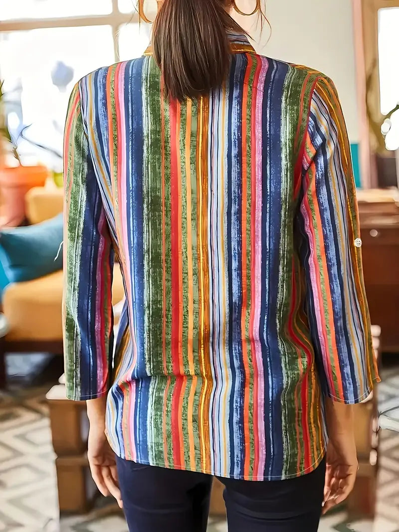 Raya | Multicolor Stripe Button Shirt