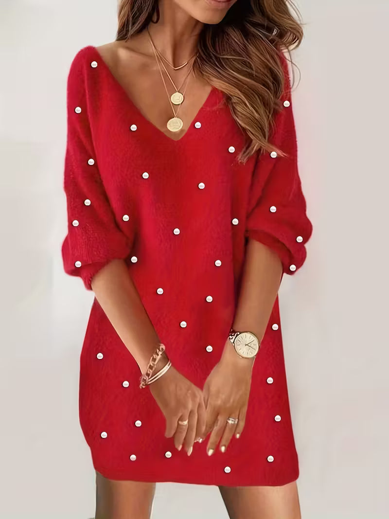 Red Mini Bubble Plush Dress
