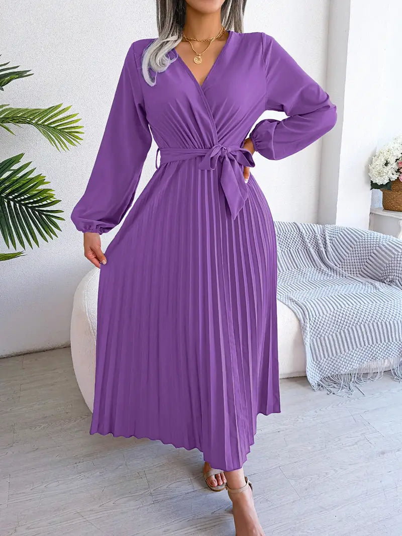 Serena | Pleated Wrap Midi Dress