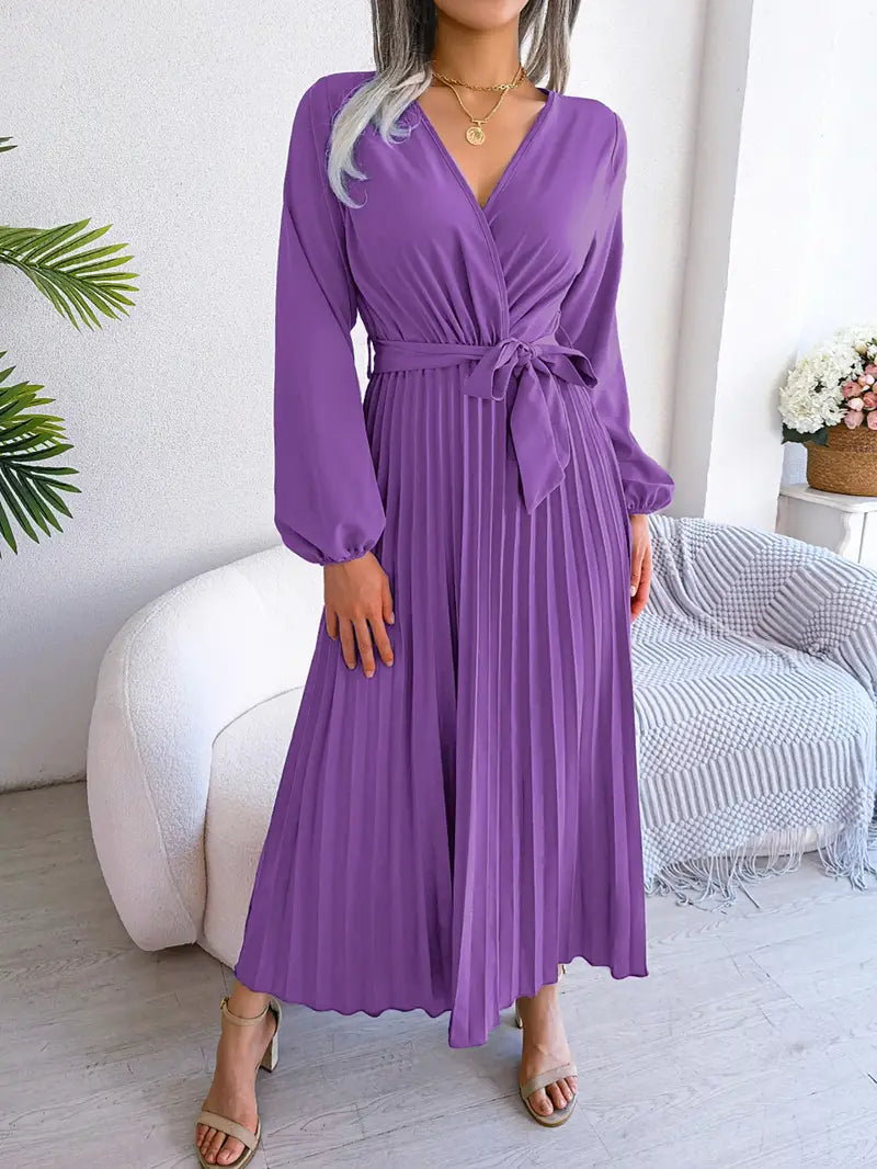 Serena | Pleated Wrap Midi Dress