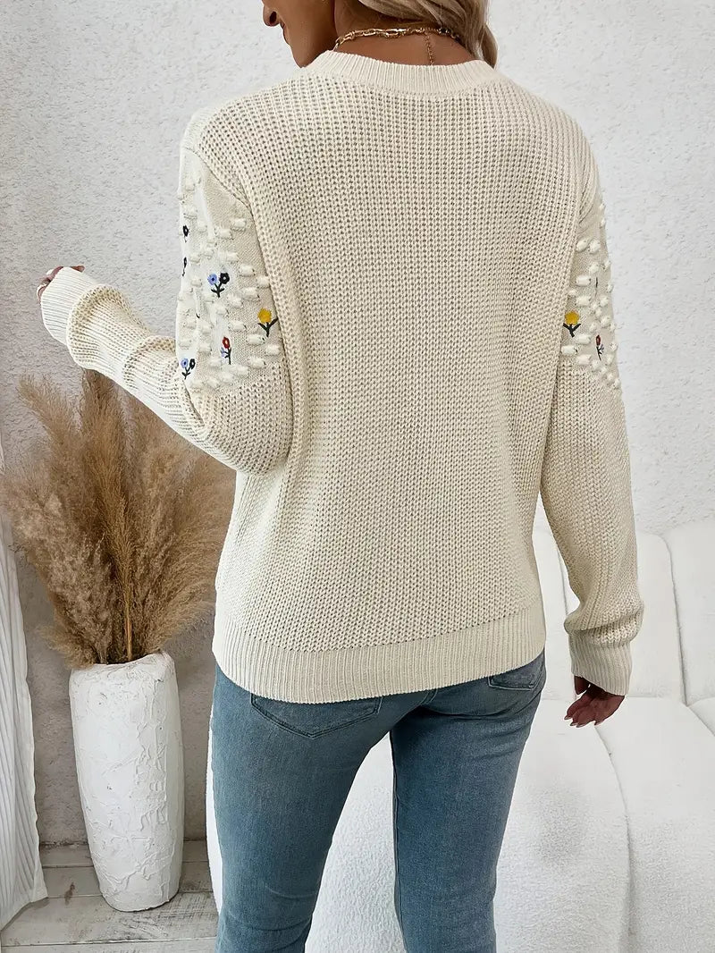 Flora – Embroidered Knit Sweater