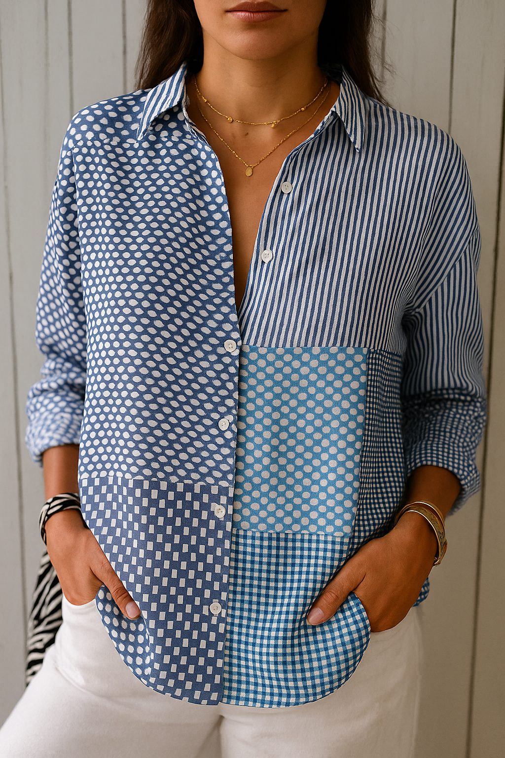 Nola – Patchwork Print Blouse