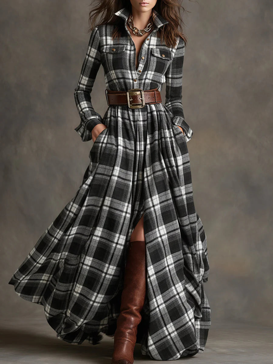 Sienna | Plaid Maxi Dress
