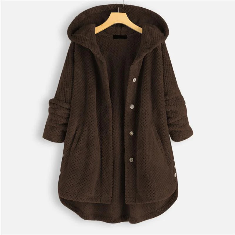 Mara | Cozy Hooded Button Jacket