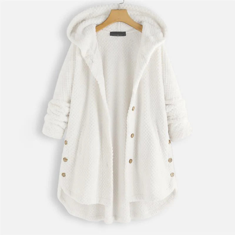 Mara | Cozy Hooded Button Jacket