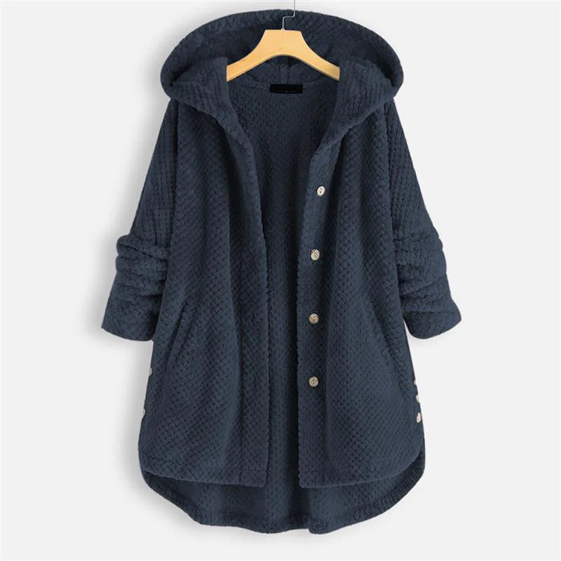 Mara | Cozy Hooded Button Jacket