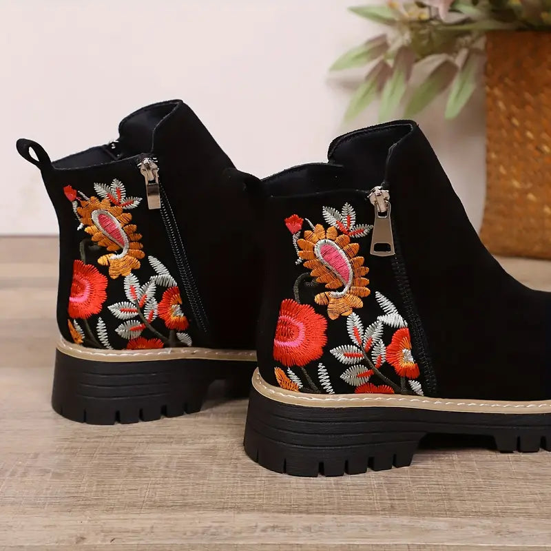 Ember | Embroidered Ankle Boots