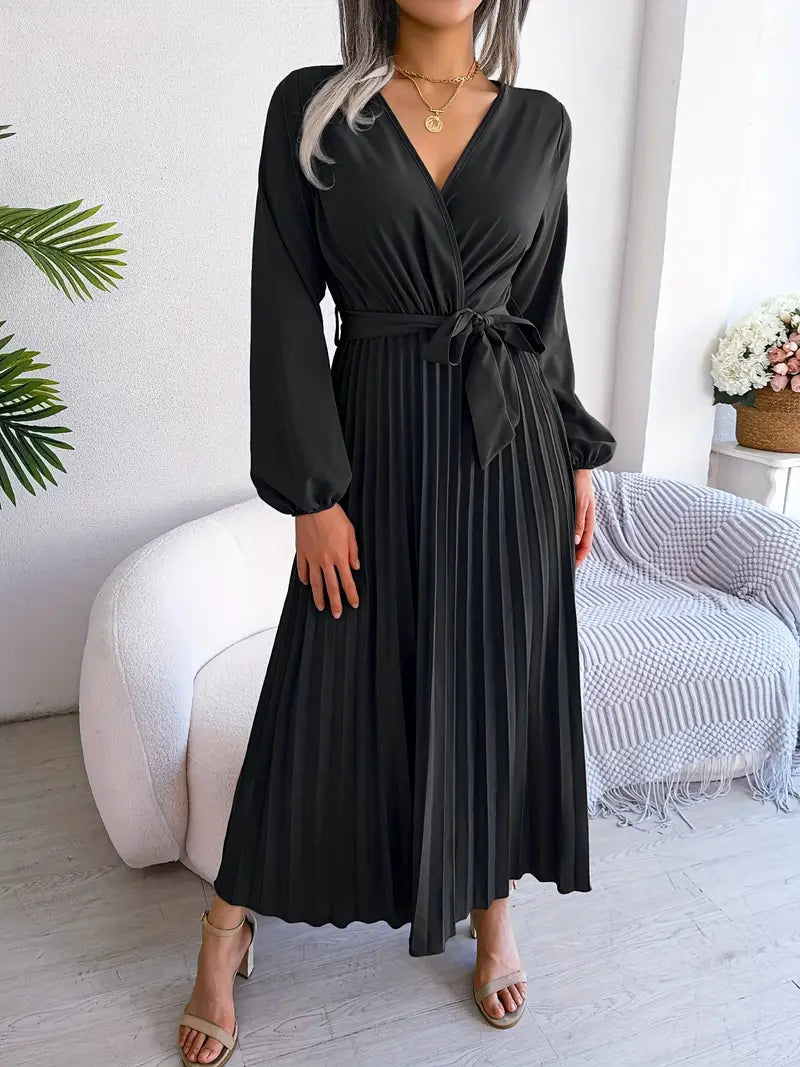 Serena | Pleated Wrap Midi Dress