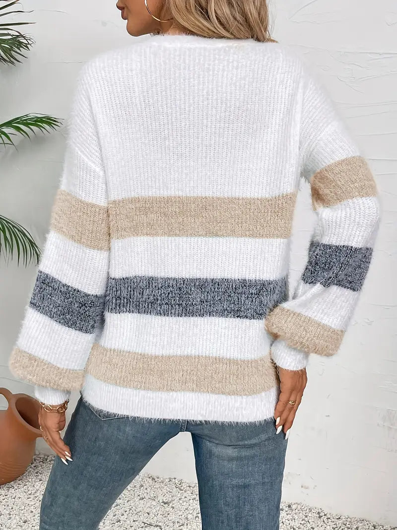 Luna | Striped Button Cardigan