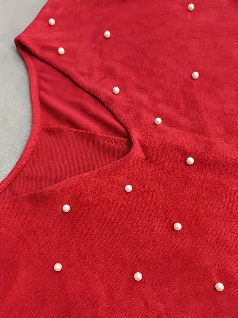 Red Mini Bubble Plush Dress