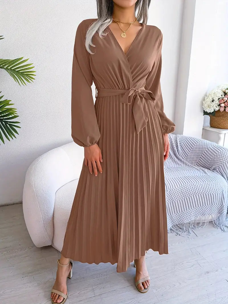 Serena | Pleated Wrap Midi Dress
