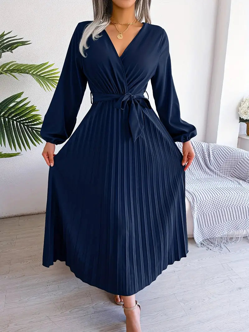 Serena | Pleated Wrap Midi Dress