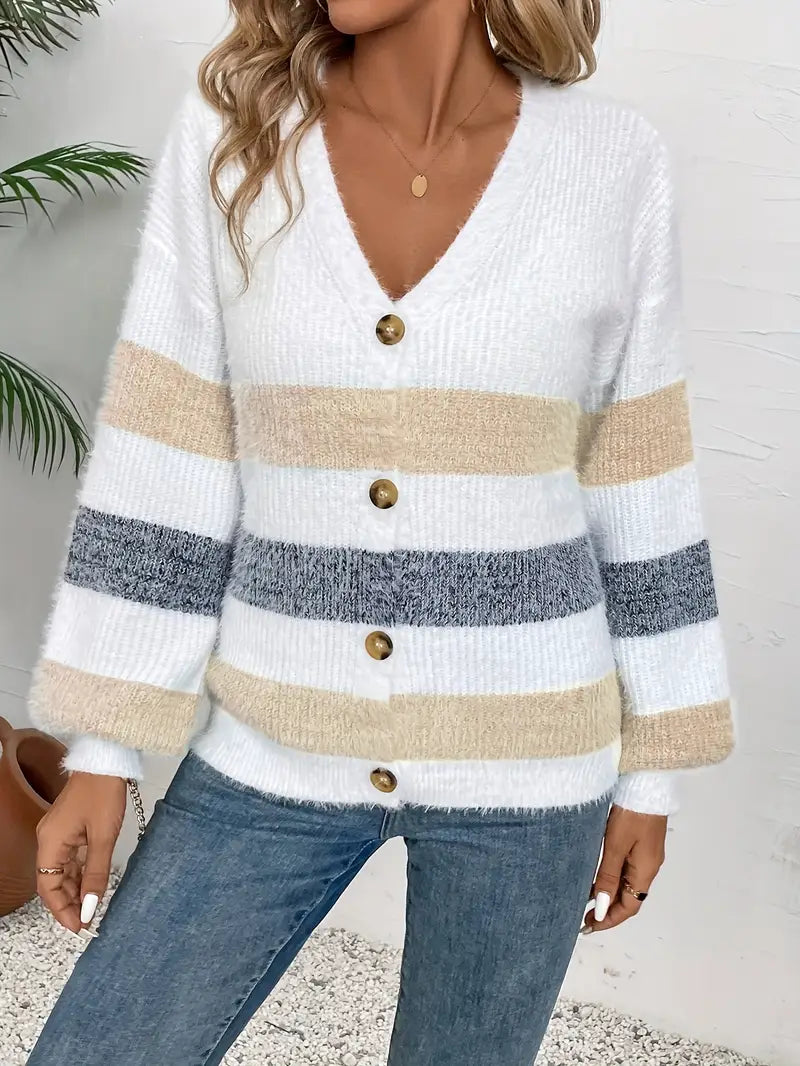 Luna | Striped Button Cardigan