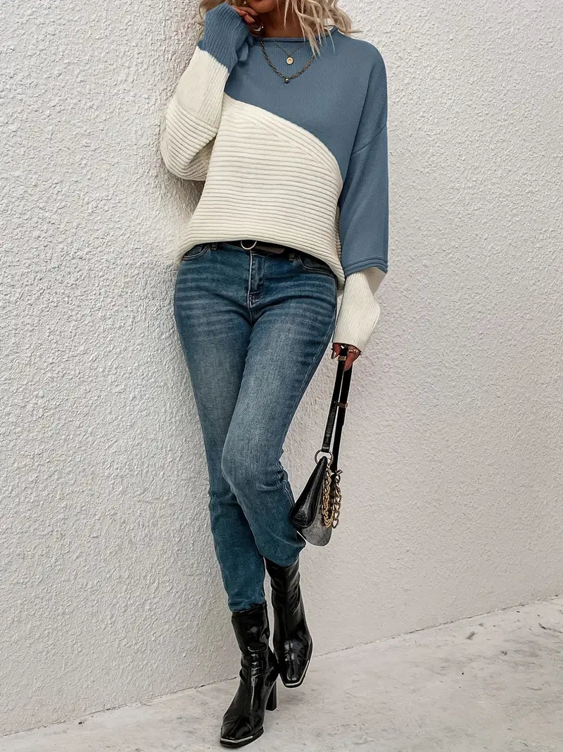 Harper Contrast Knit Sweater
