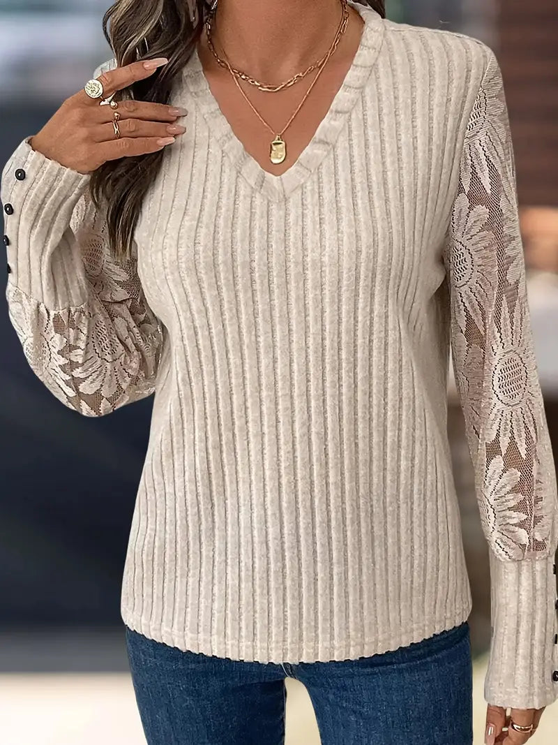 Esme | Floral Sleeve Knit Top