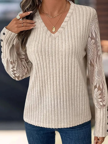 Esme | Floral Sleeve Knit Top