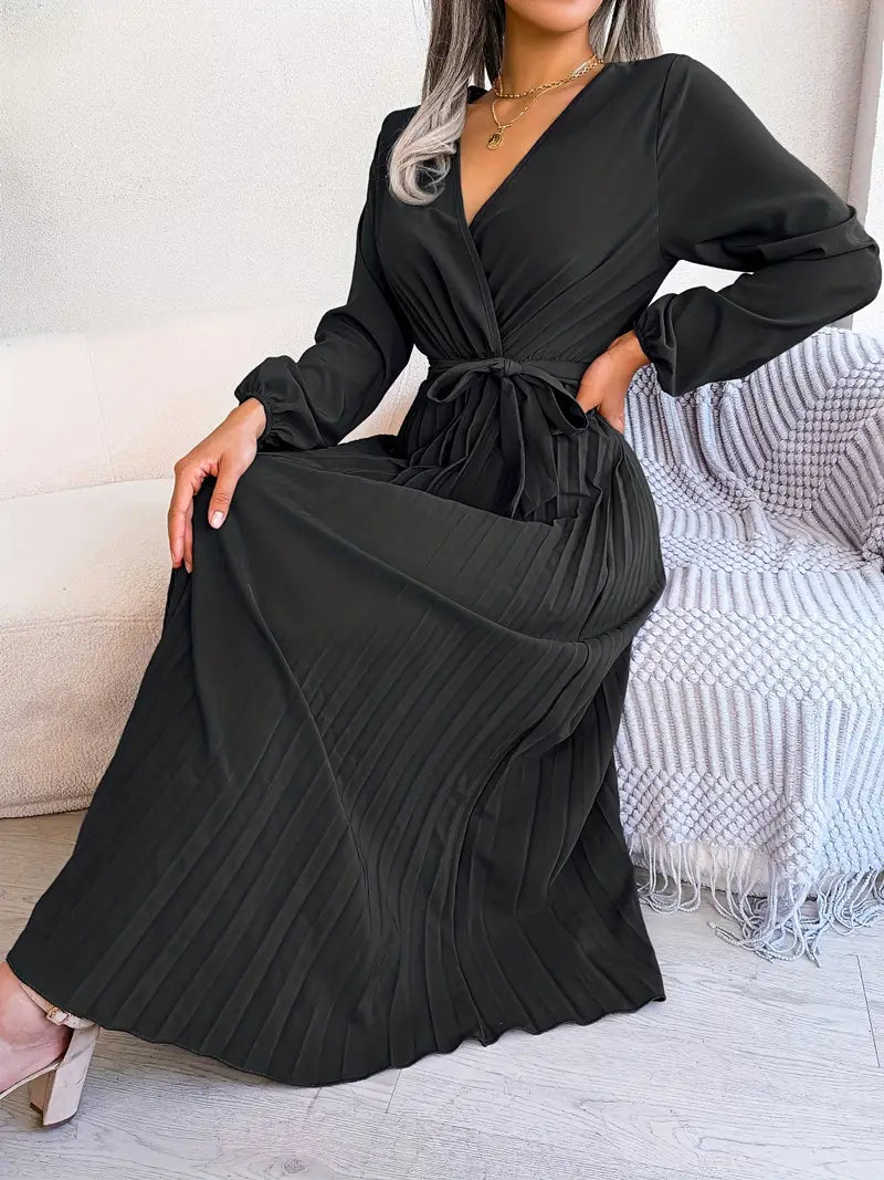 Serena | Pleated Wrap Midi Dress