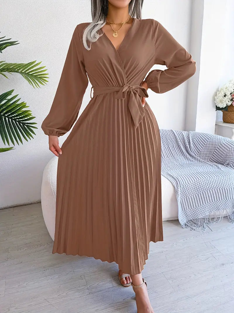 Serena | Pleated Wrap Midi Dress