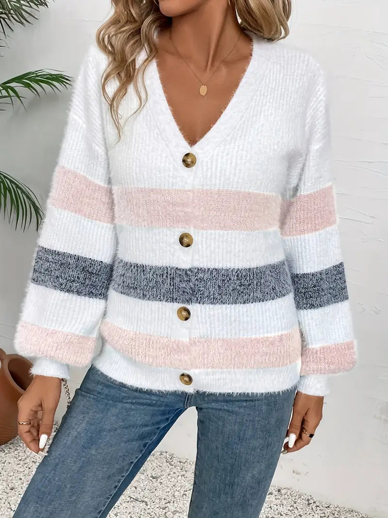 Luna | Striped Button Cardigan