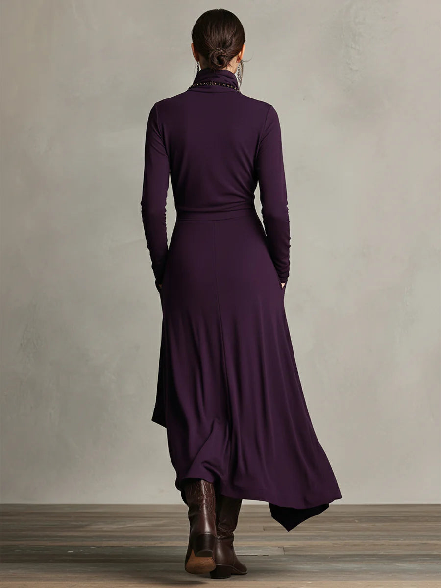 Aurora Asymmetrical Turtleneck Dress