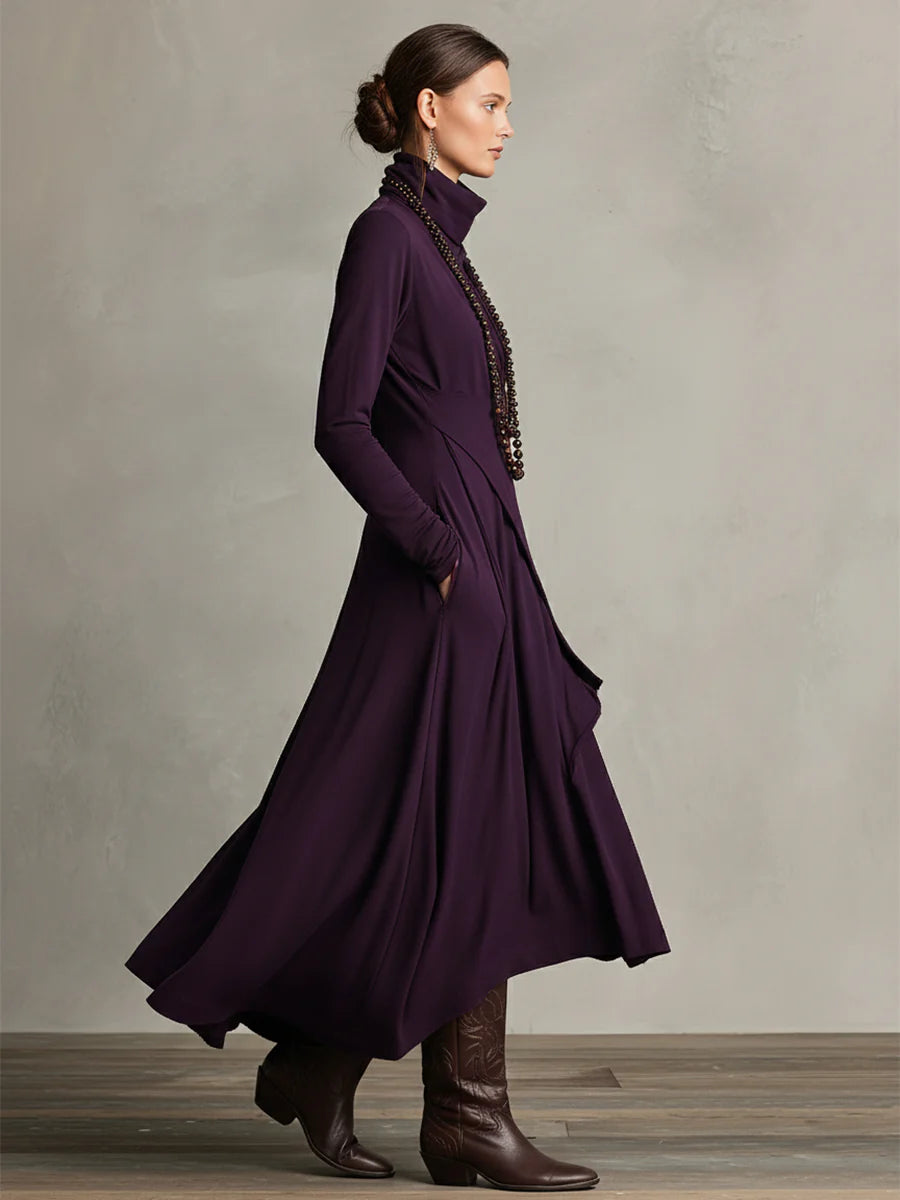 Aurora Asymmetrical Turtleneck Dress